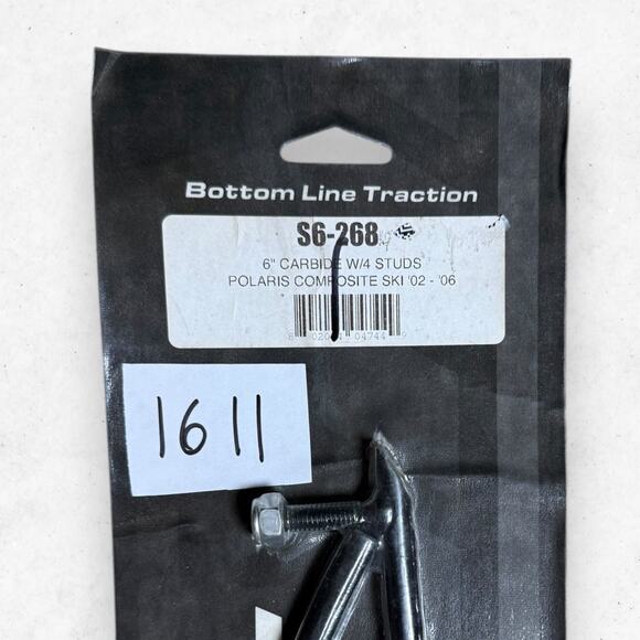 Bottom Line Traction S6-268 6" Carbide W/4 Studs Polaris Composite Ski 02-06 611 - Picture 3 of 4